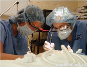 Фото врачей проводящих операцию по удалению папилломы