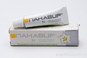 Упаковка Панавира в форме геля